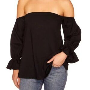 Susana Monaco Black Off-Shoulder Blouse